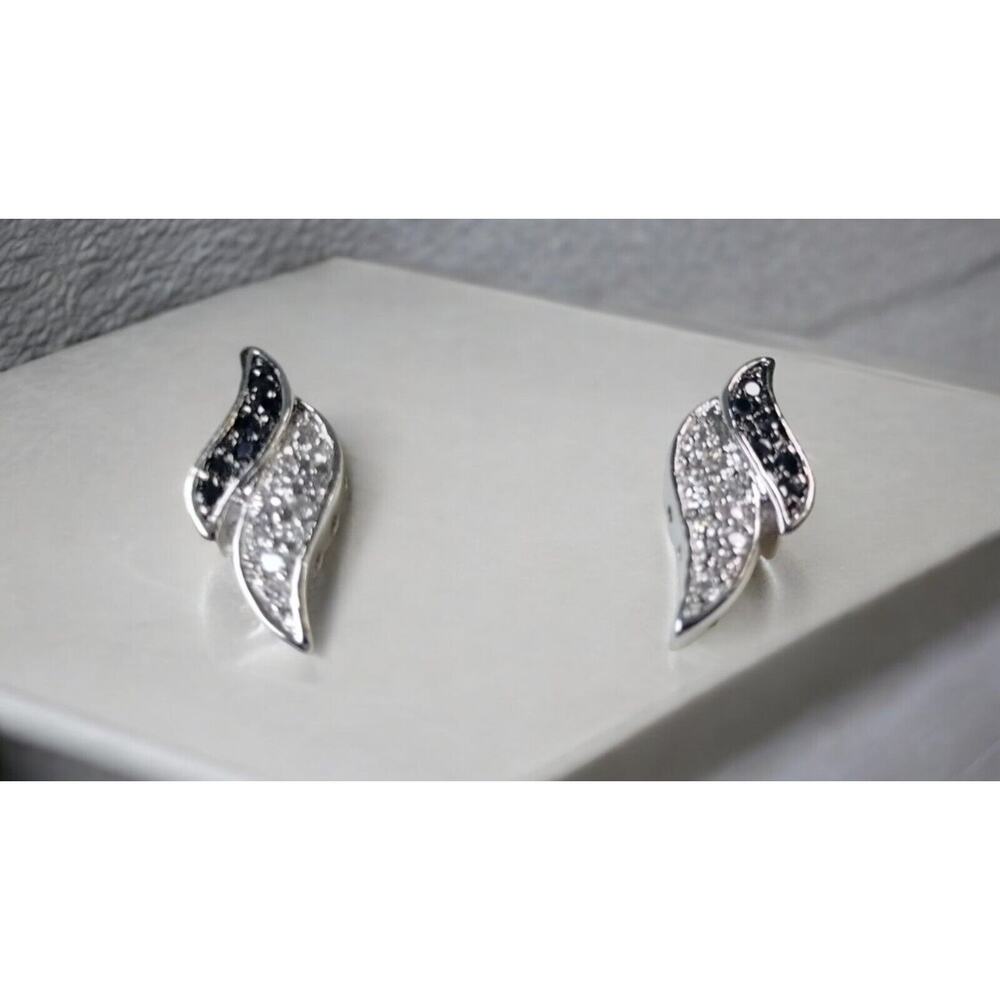 Holsted Jewelers Earrings Midnight Ice Collection Pave Black Silver Jewelry Pair